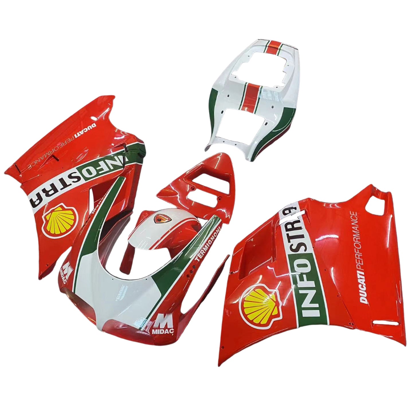 Carene per Ducati 996 Rosso Bianco Infostrada Racing 1996-2002 Generico