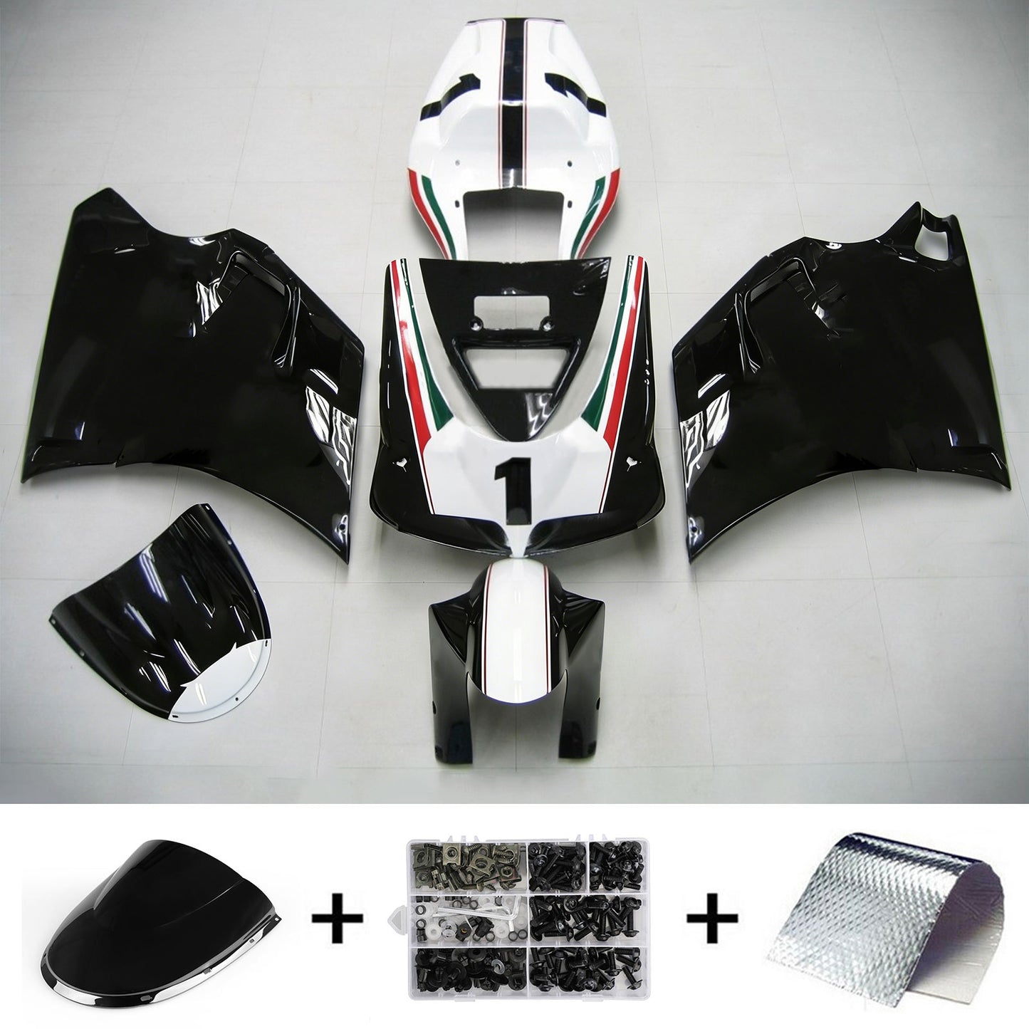 Amotopart Ducati 1996-2002 996/748 kit di detrazione n. 1 nero