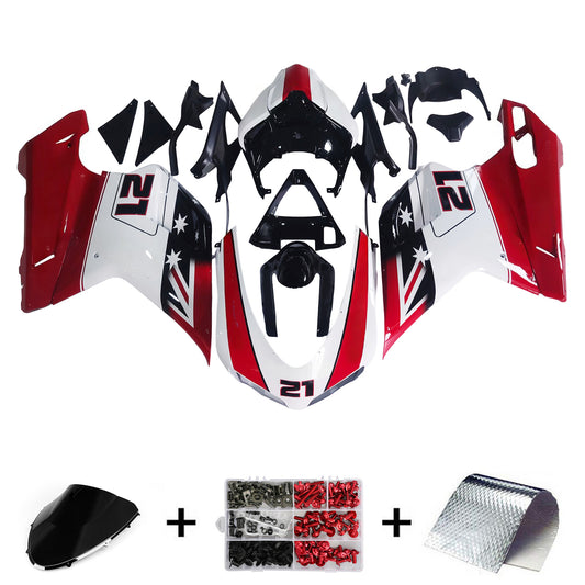 Carene per 2007-2012 Ducati 1098 1198 848 Rosso e Bianco Xerox No.21 Generico