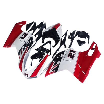 Carene per 2007-2012 Ducati 1098 1198 848 Rosso e Bianco Xerox No.21 Generico