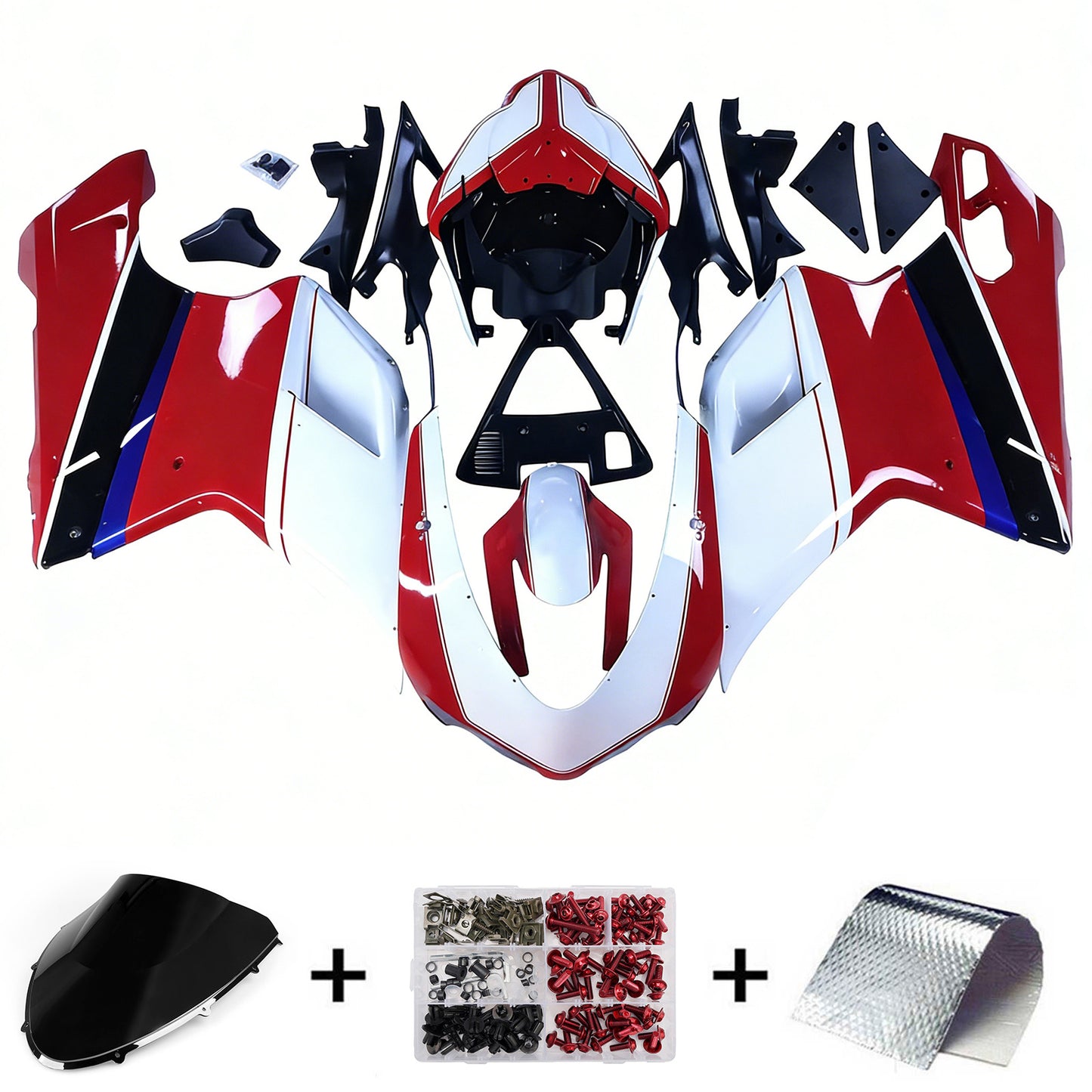 Ducati 1098/1198/848 2007-2012 Rosso Xerox Carrozzeria Carenatura ABS Stampaggio ad Iniezione 4# Generico