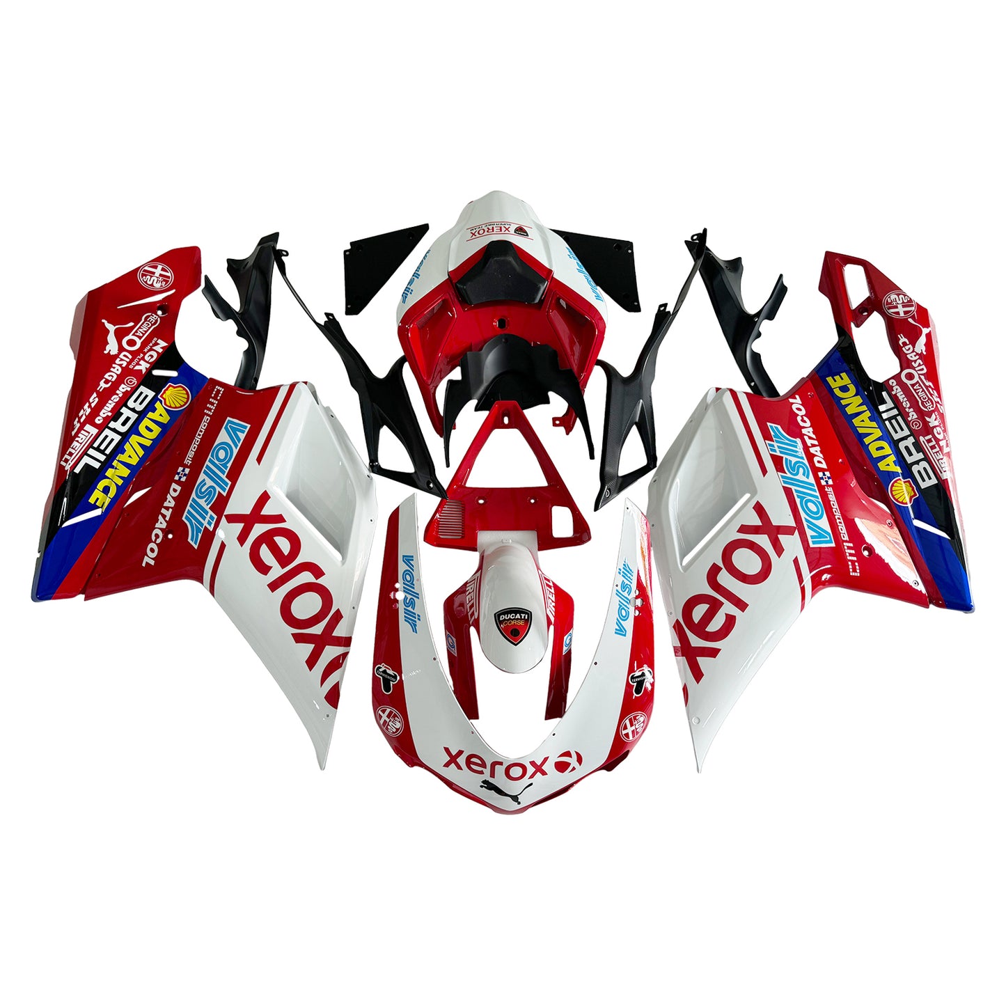 Carene per 2007-2012 Ducati 1098 1198 848 Bianco e Rosso Xerox Generico