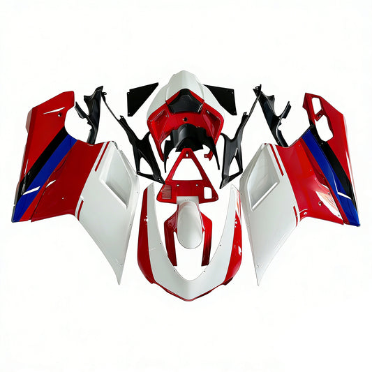 Carene per 2007-2012 Ducati 1098 1198 848 Bianco e Rosso Xerox Generico
