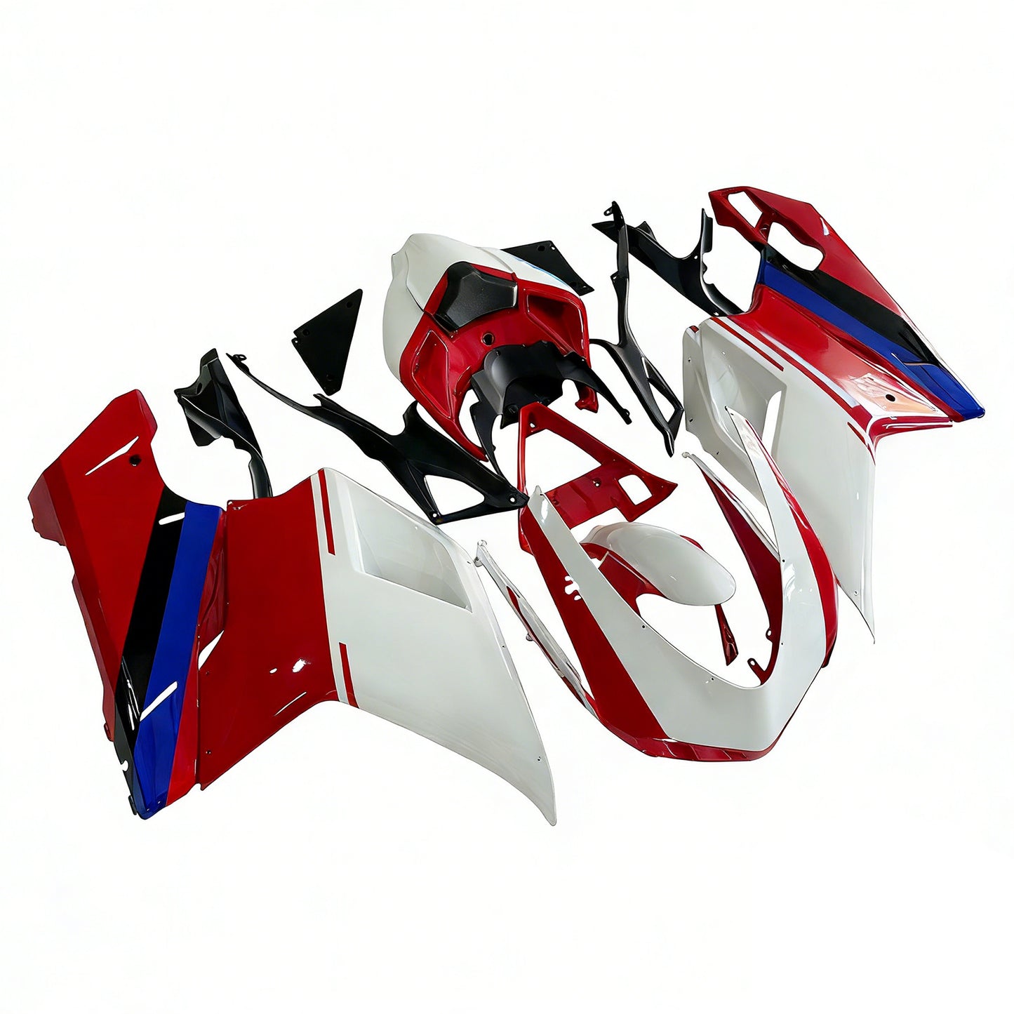 Carene per 2007-2012 Ducati 1098 1198 848 Bianco e Rosso Xerox Generico