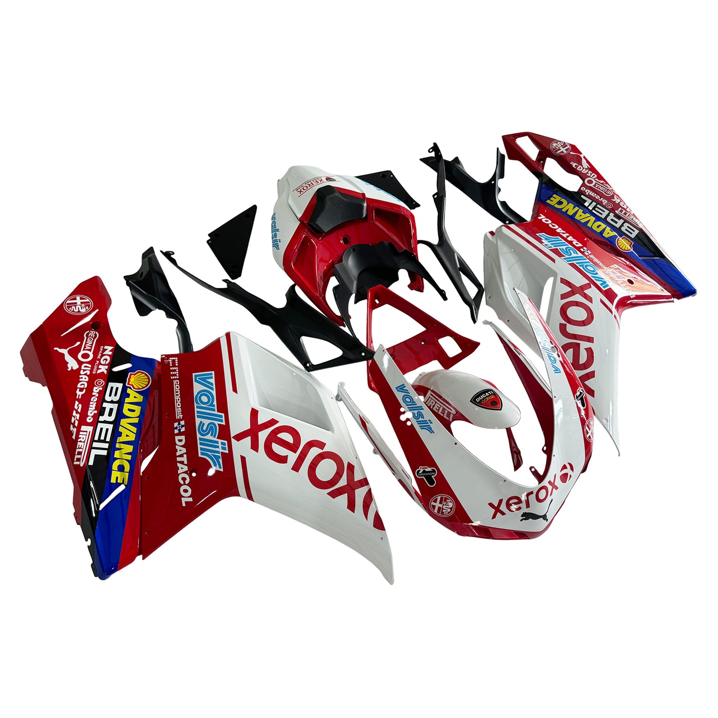 Carene per 2007-2012 Ducati 1098 1198 848 Bianco e Rosso Xerox Generico