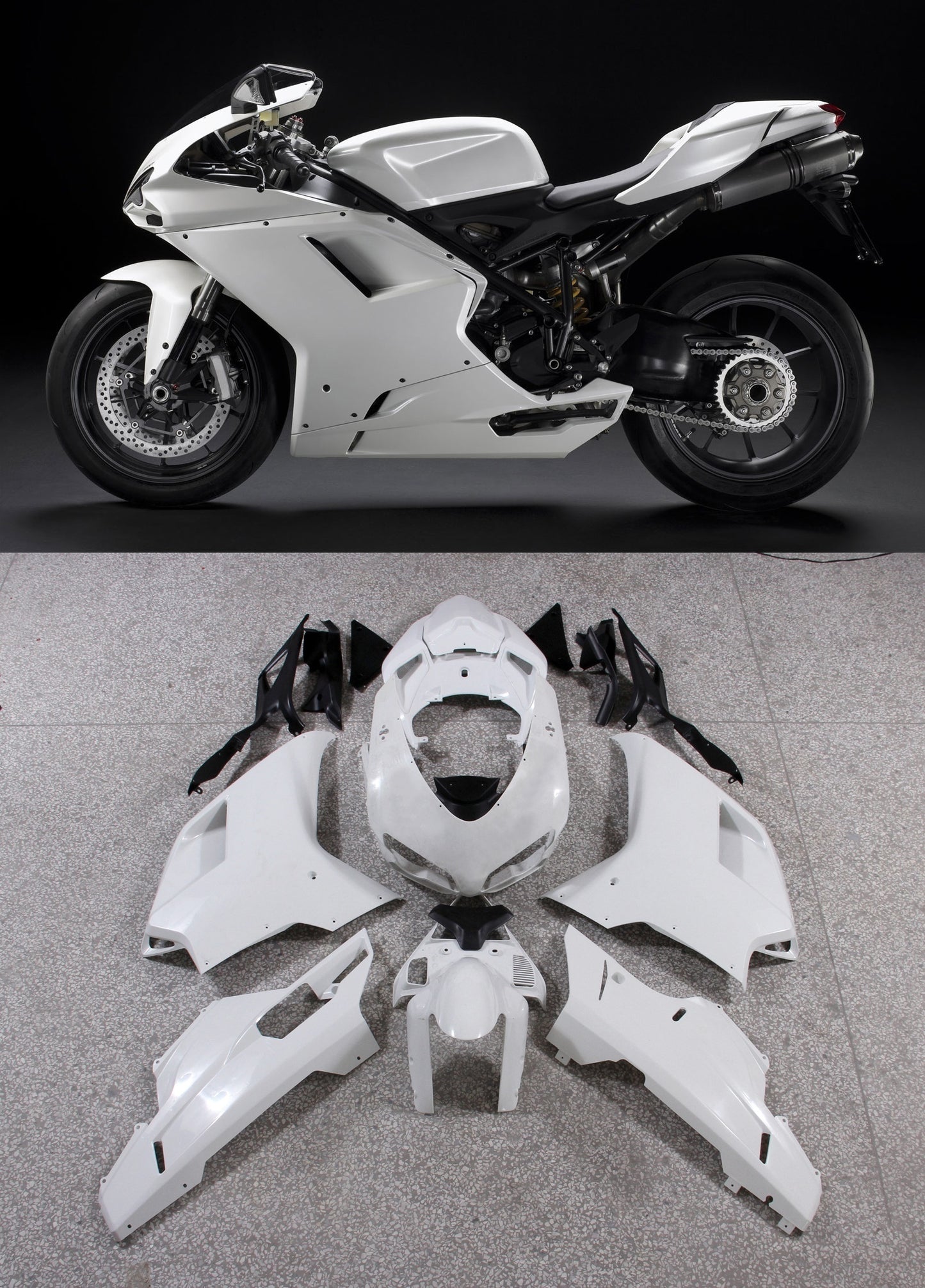 Ducati 1098/1198/848 2007-2012 Bianco Carrozzeria Carenatura ABS Stampo Iniezione 13# Generico