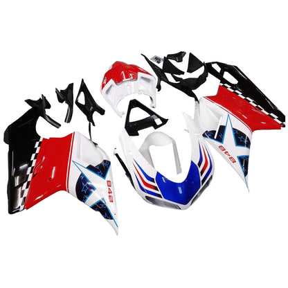 Carene per 2007-2012 Ducati 1098 1198 848 Rosso Bianco Blue Star 848 Generico