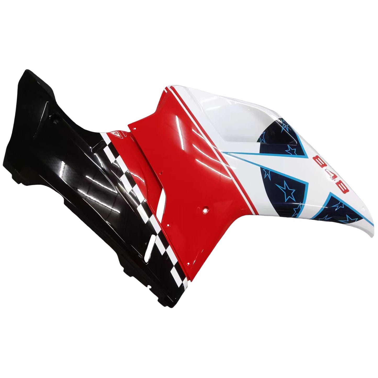 Carene per 2007-2012 Ducati 1098 1198 848 Rosso Bianco Blue Star 848 Generico