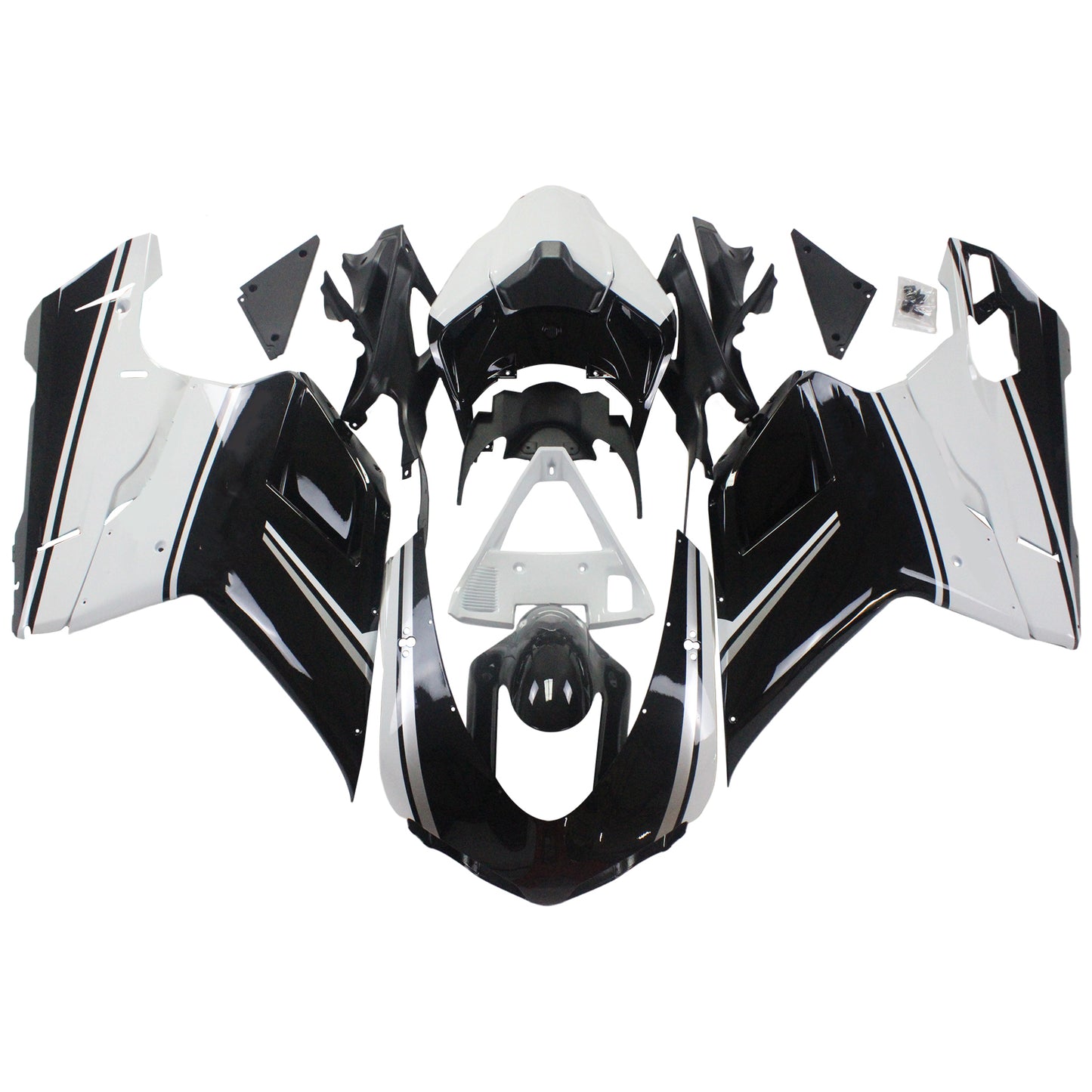 Amotopart Ducati 2007-2011 1098/1198/848 kit di carenatura bianca mix nera