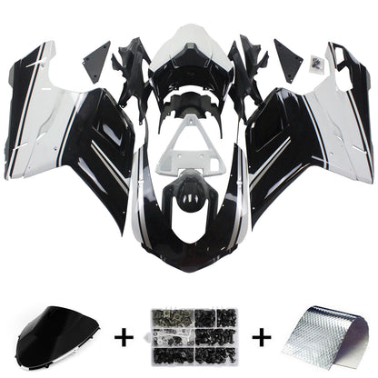 Amotopart Ducati 2007-2011 1098/1198/848 kit di carenatura bianca mix nera