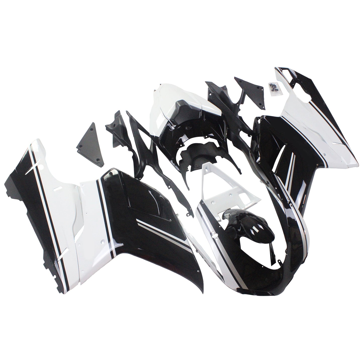 Amotopart Ducati 2007-2011 1098/1198/848 kit di carenatura bianca mix nera