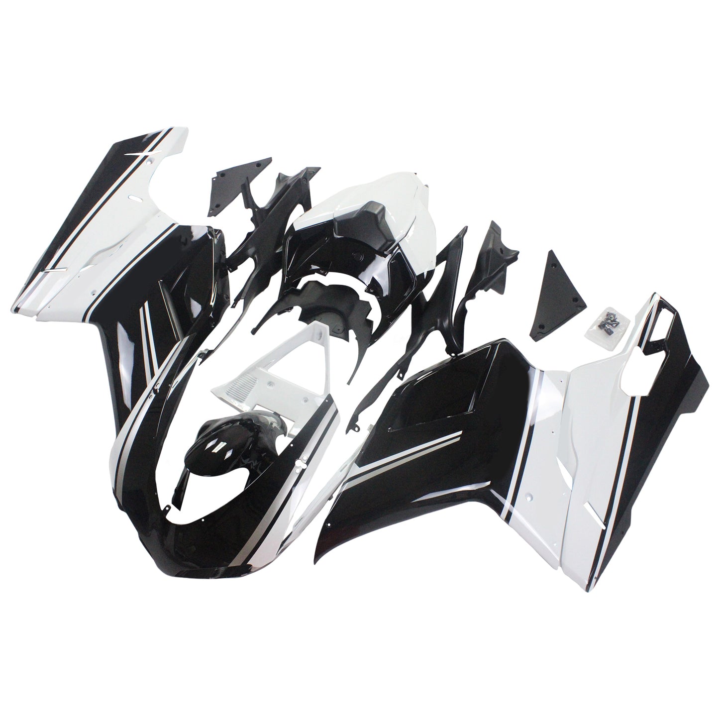 Amotopart Ducati 2007-2011 1098/1198/848 kit di carenatura bianca mix nera