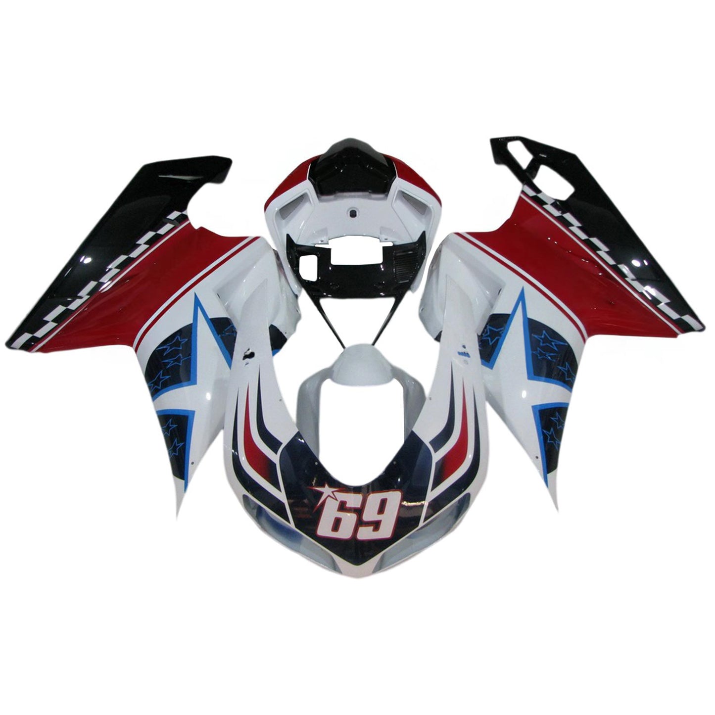 Amotopart Ducati 1098 1198 848 2007-2011 Kit carena Carrozzeria ABS