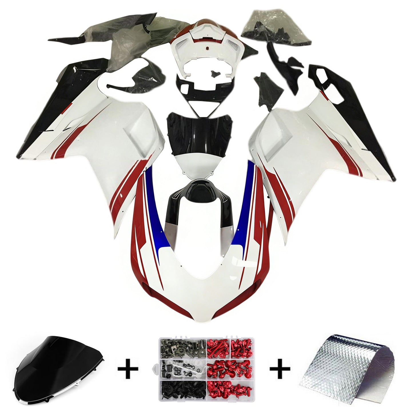 Amotopart Ducati 1098 1198 848 2007-2011 Kit carena Carrozzeria ABS