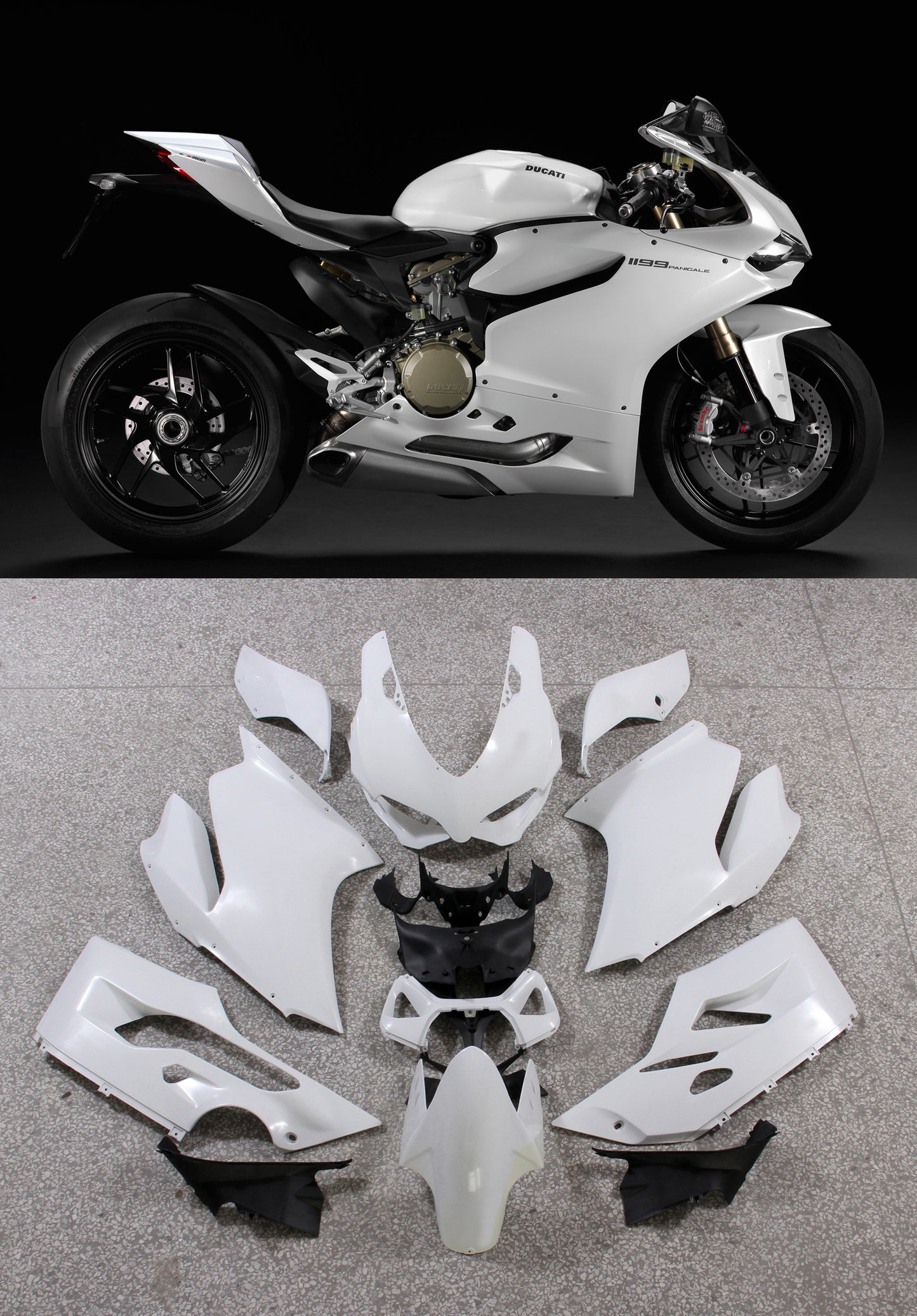 Misura per Ducati 1199 (2012-2015) Carrozzeria Carenatura ABS Stampaggio ad iniezione 5 colori Generico