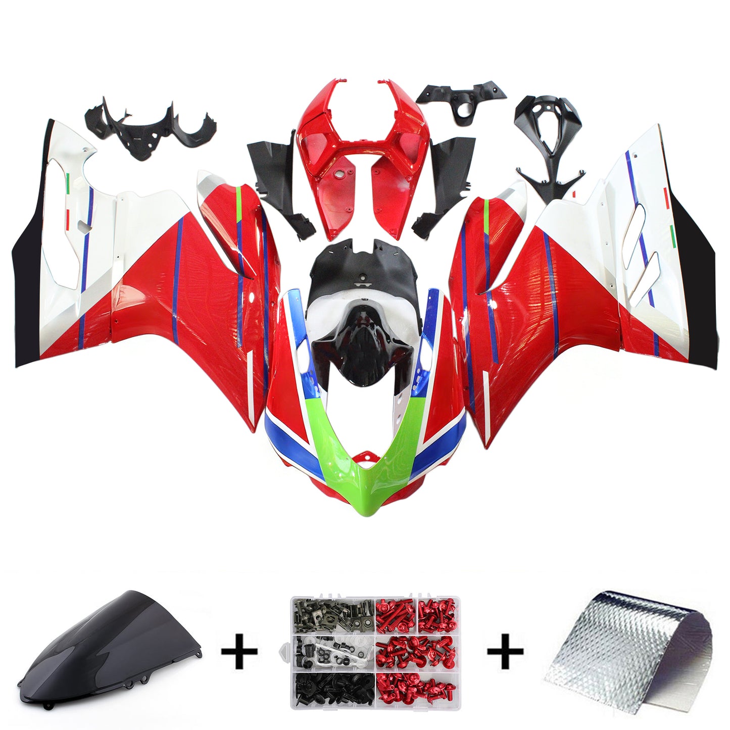 Amotopart Ducati 2012-2015 1199 Red Blue Line Abzlingkit