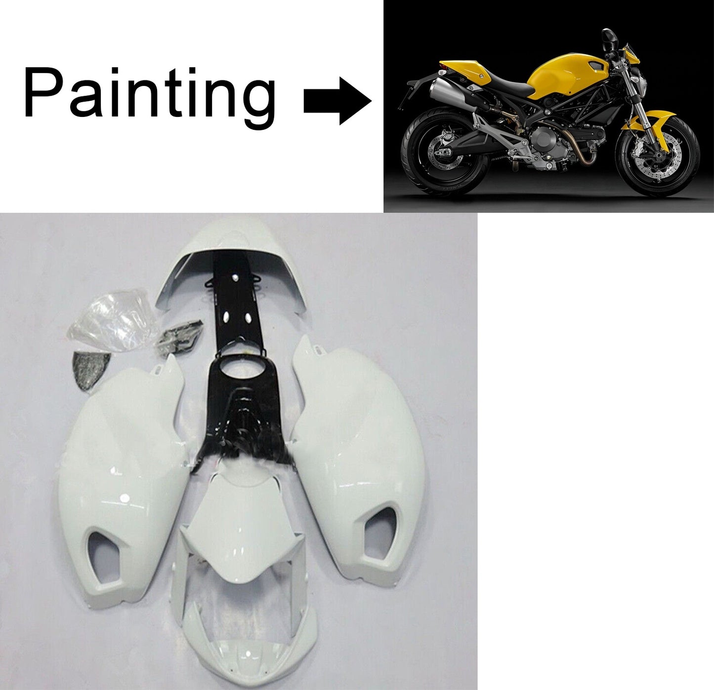 Ducati Monster 696 796 1100 S EVO tutti gli anni Kit carenatura iniezione Carrozzeria