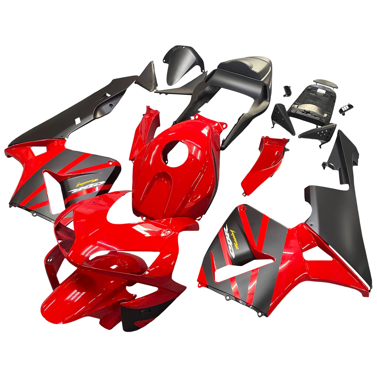 Amotopart 2003 2004 CBR600rr Honda Cladding Black & Red Kit