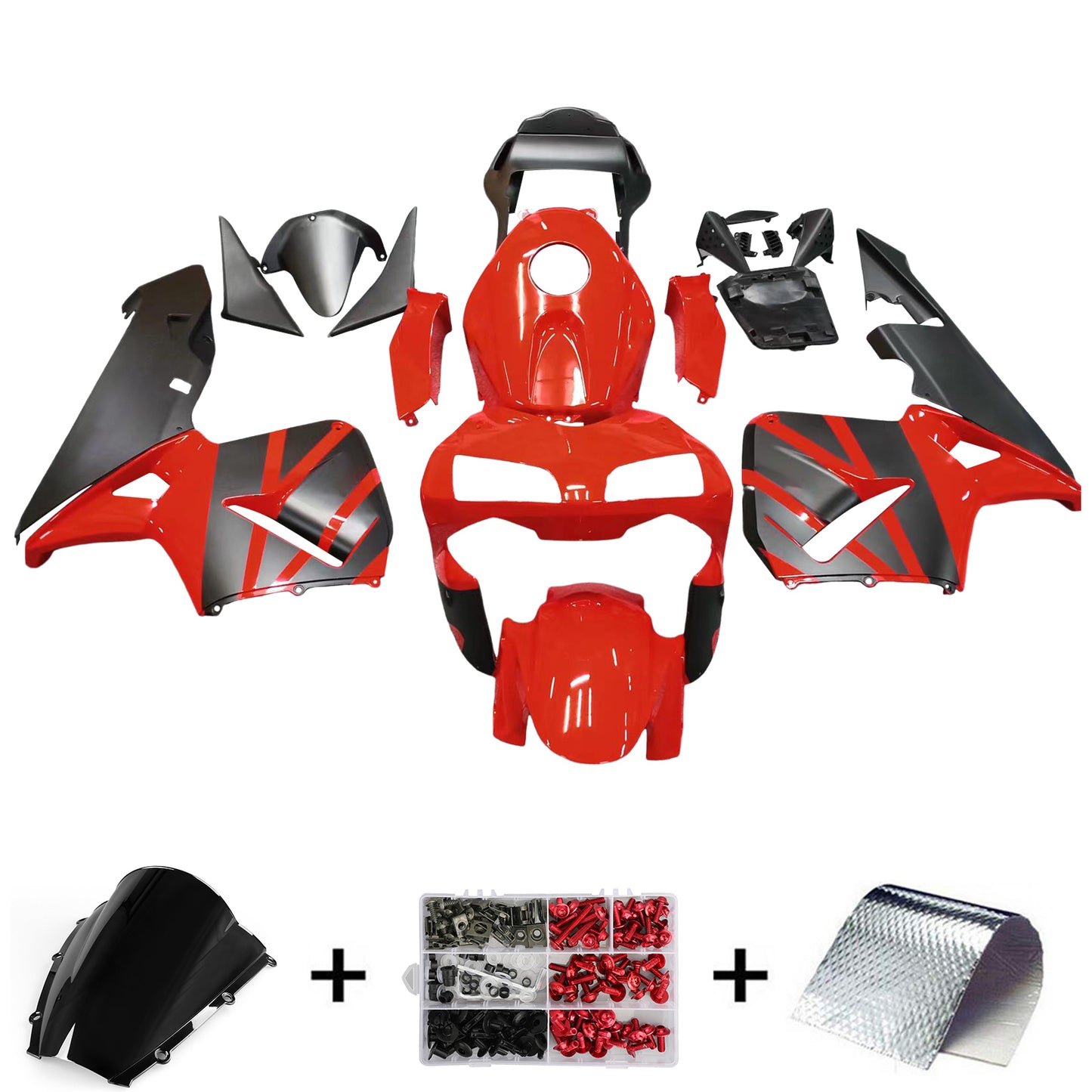 Carene 2003-2004 Honda CBR 600 RR Rosso & Nero Honda Generic