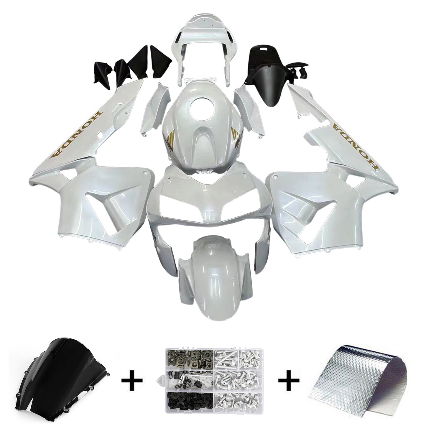 Carene 2003-2004 Honda CBR 600 RR Bianco Metallico Honda Racing Generico