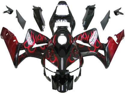 Carene 2003-2004 Honda CBR 600 RR Black & Red Flame Racing Generico