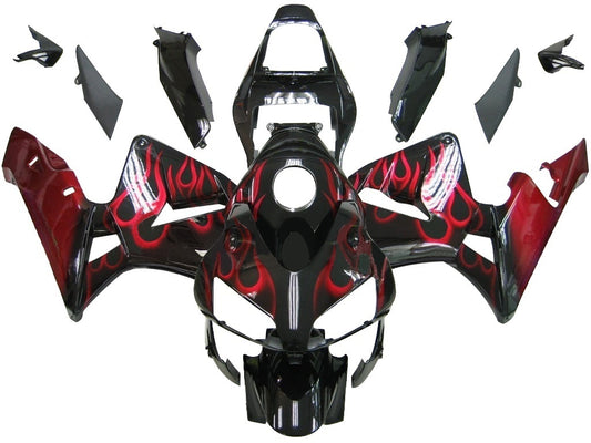 Carene 2003-2004 Honda CBR 600 RR Black & Red Flame Racing Generico