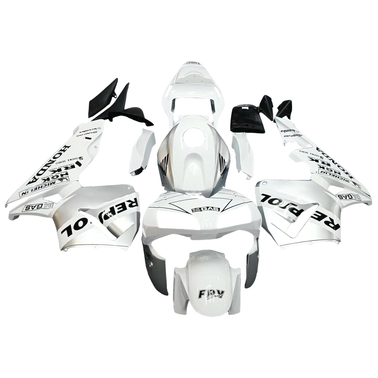 Carene 2003-2004 Honda CBR 600 RR Bianco &amp; Argento Repsol Racing Generic