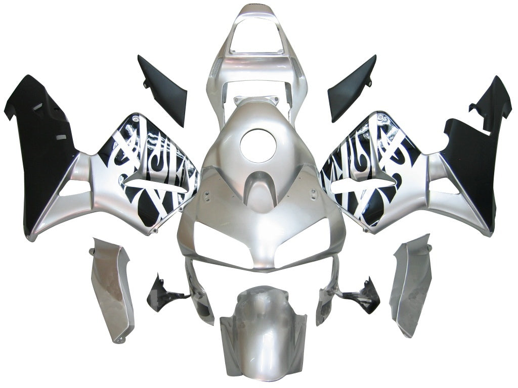 Carene 2003-2004 Honda CBR 600 RR Silver & Black Flame Racing Generico