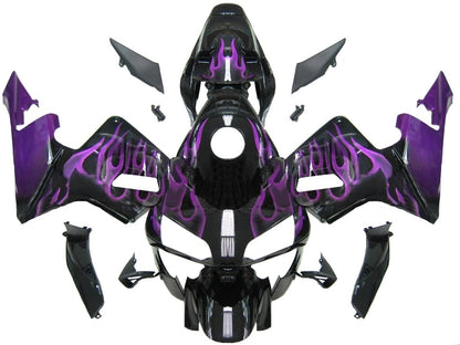 Amotopart 2003-2004 CBR600 Honda rivestimento kit di fiamma nera e viola
