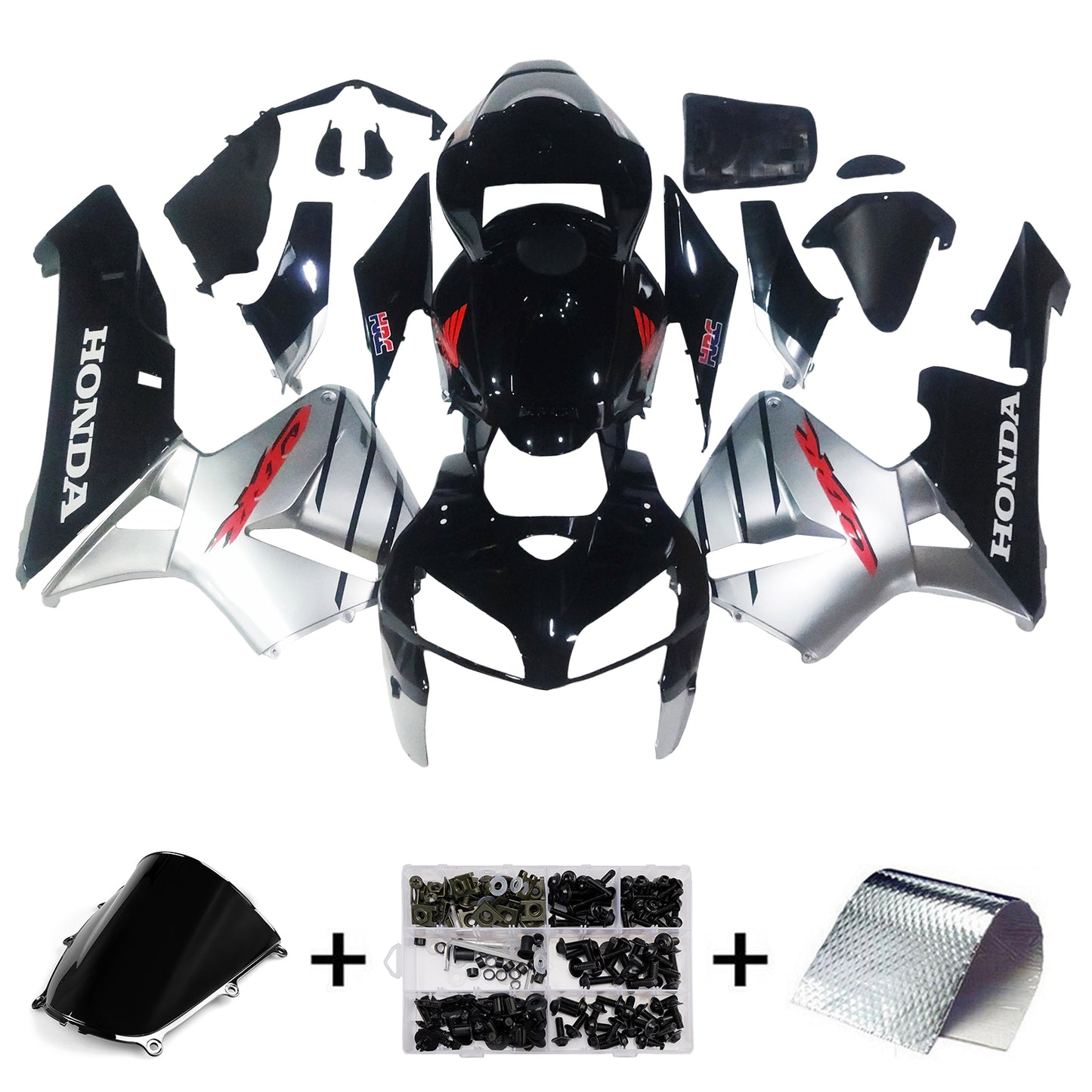 Carene 2005-2006 Honda CBR 600 RR Nero &amp; Argento CBR Generico