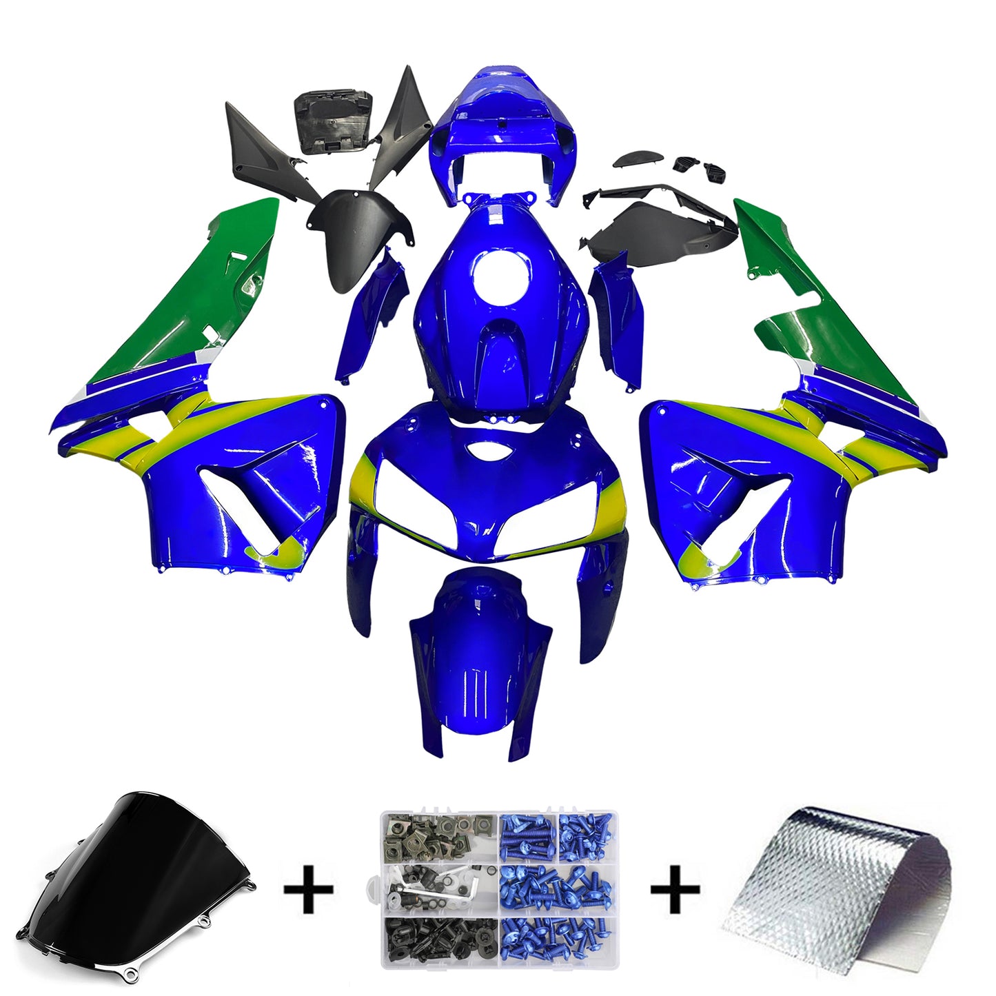 Carene 2005-2006 Honda CBR 600 RR Blu &amp; Verde Movistar Racing Generico