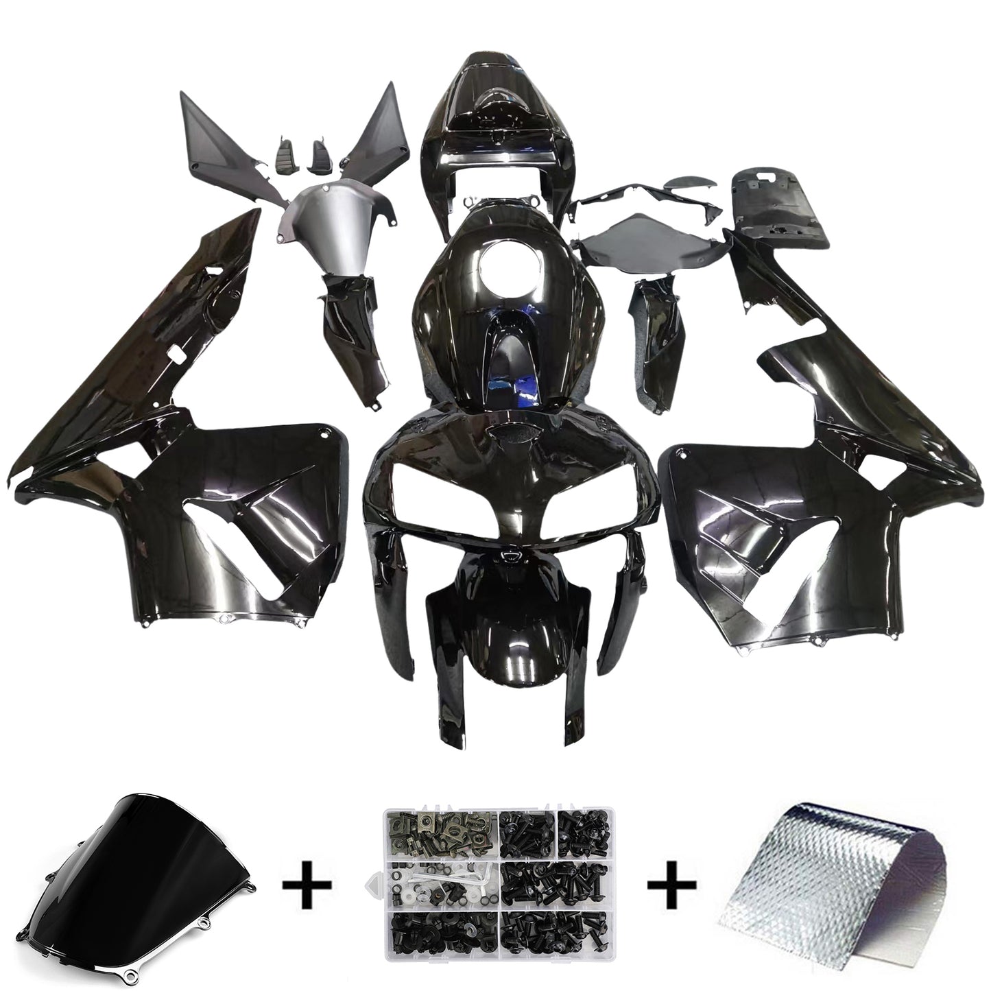 Amotopart 2005-2006 Honda CBR600 Cladding Black Kit