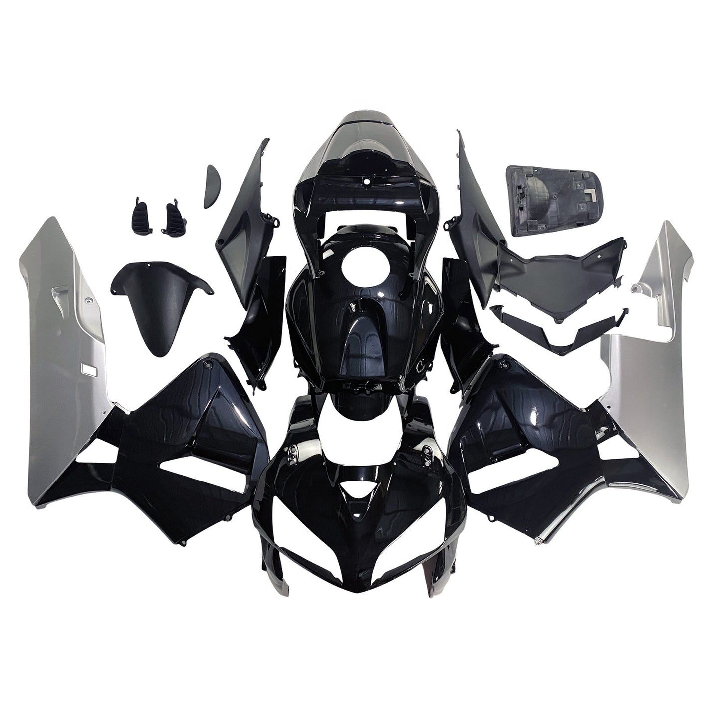 Amotopart 2005-2006 Honda CBR600 Cladding Black & Sliver Kit
