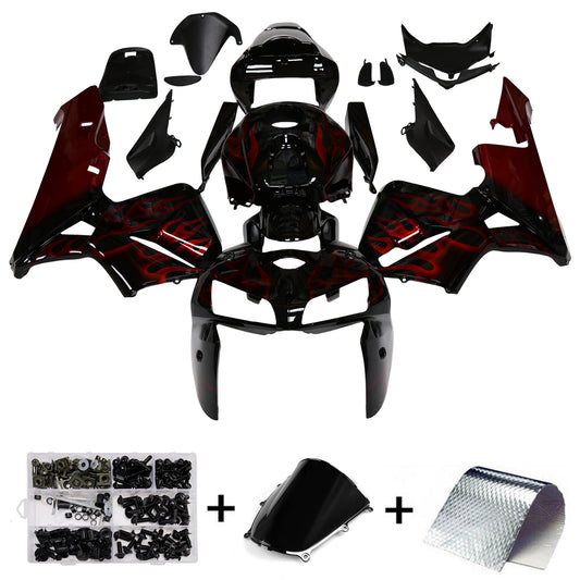 Carene 2005-2006 Honda CBR 600 RR Black &amp; Red Flame CBR Racing Generico