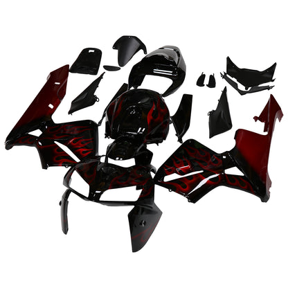 Carene 2005-2006 Honda CBR 600 RR Black &amp; Red Flame CBR Racing Generico