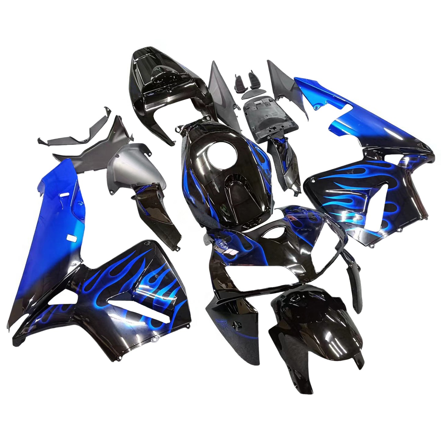 Carene 2005-2006 Honda CBR 600 RR Black & Blue Flame Racing Generico