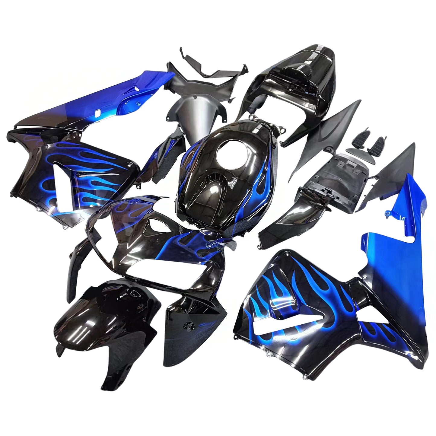 Carene 2005-2006 Honda CBR 600 RR Black & Blue Flame Generico