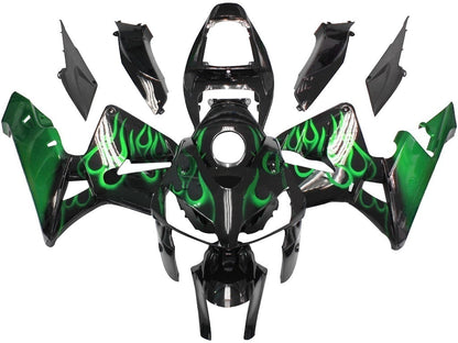 Carene Honda CBR 600 RR Black &amp; Green Flame (2005-2006) Generic