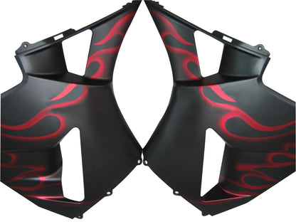 Carene 2005-2006 Honda CBR 600 RR Matte Black & Red Flame Generico