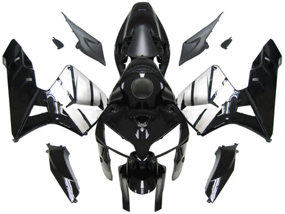 Amotopart Cladding Honda CBR600RR (2005-2006) Kit di paura nero bianco