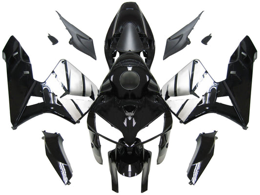 Amotopart Cladding Honda CBR600RR (2005-2006) Kit di paura nero bianco