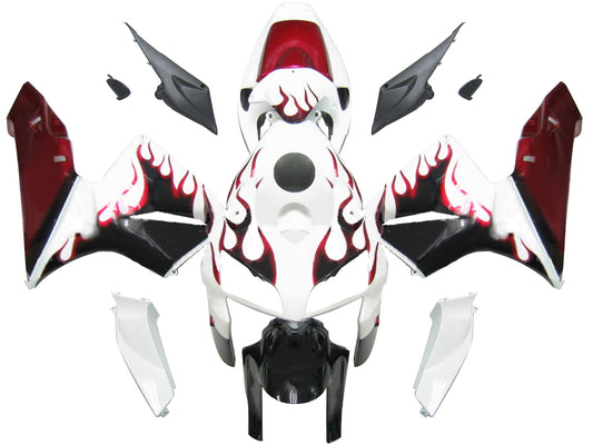 Carene 2005-2006 Honda CBR 600 RR White Black&amp;Red Flame Racing Generico