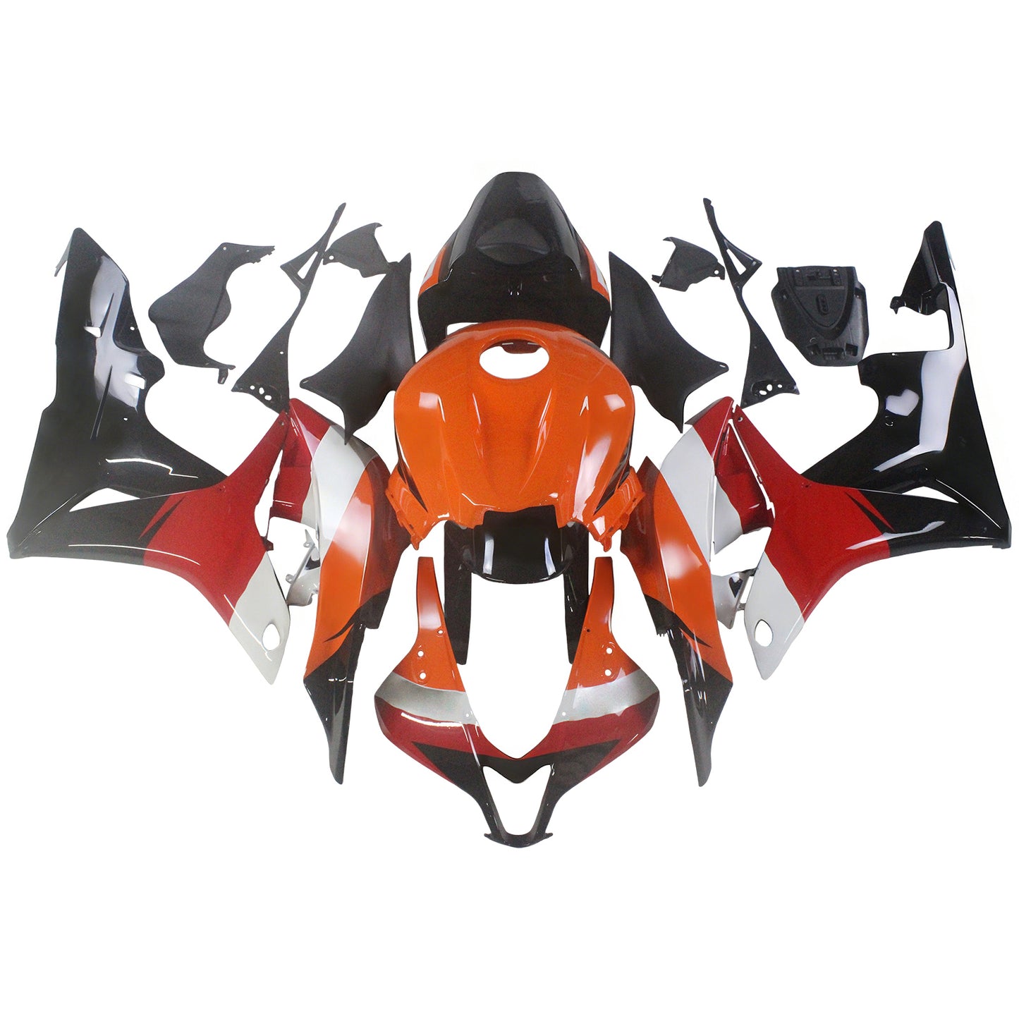 Amotopart 2007-2008 CBR600 Honda Disguise Kit arancione e nero