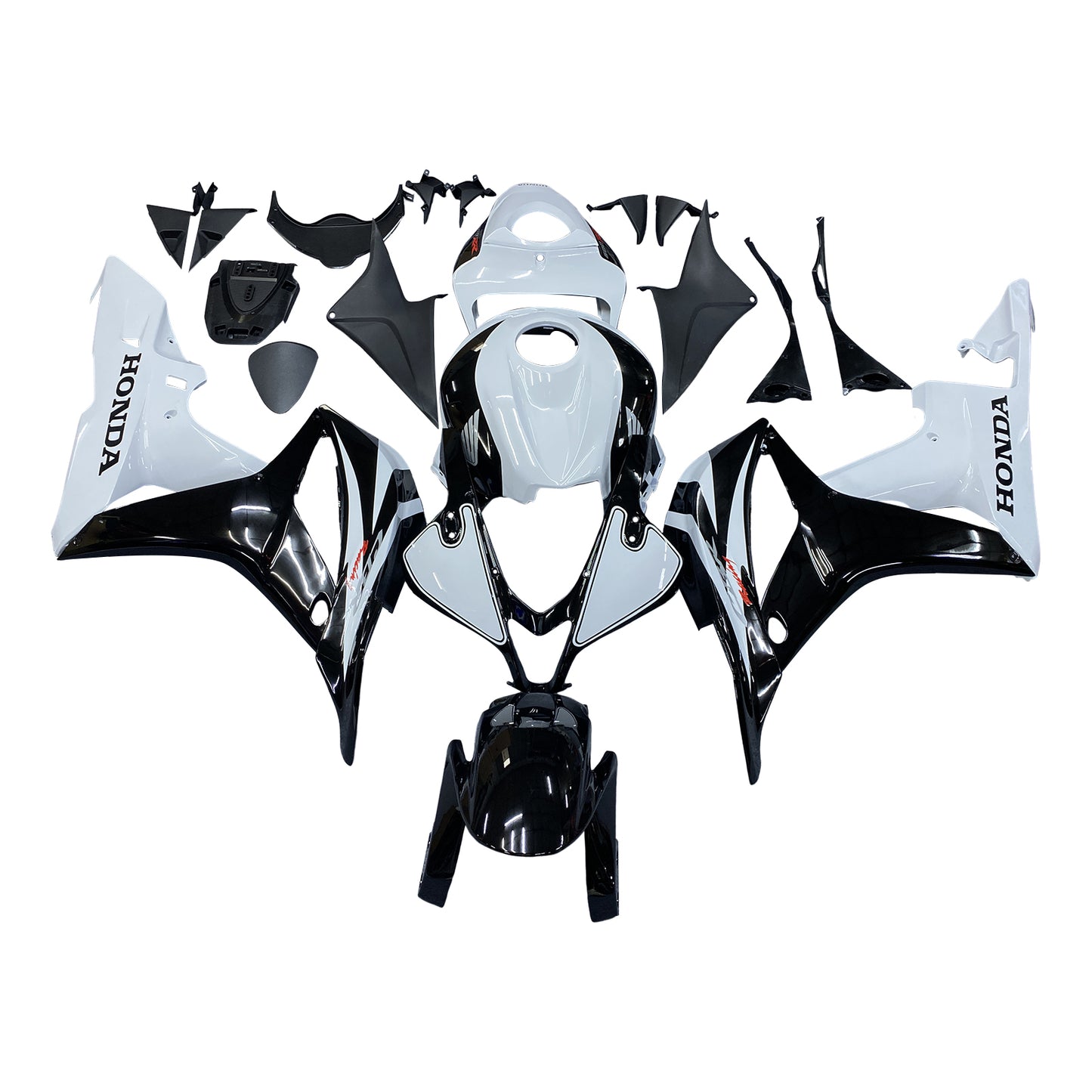 Carene 2007-2008 Honda CBR 600 RR Nero &amp; Bianco CBR Racing Generico