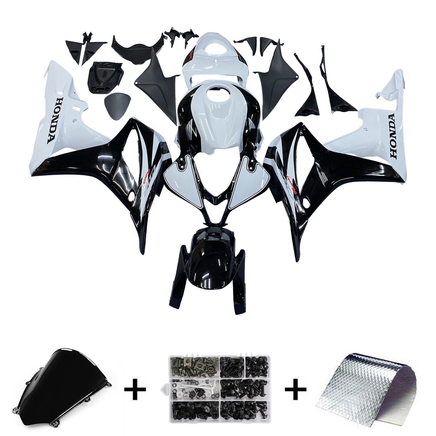 Carene 2007-2008 Honda CBR 600 RR Nero &amp; Bianco CBR Generico