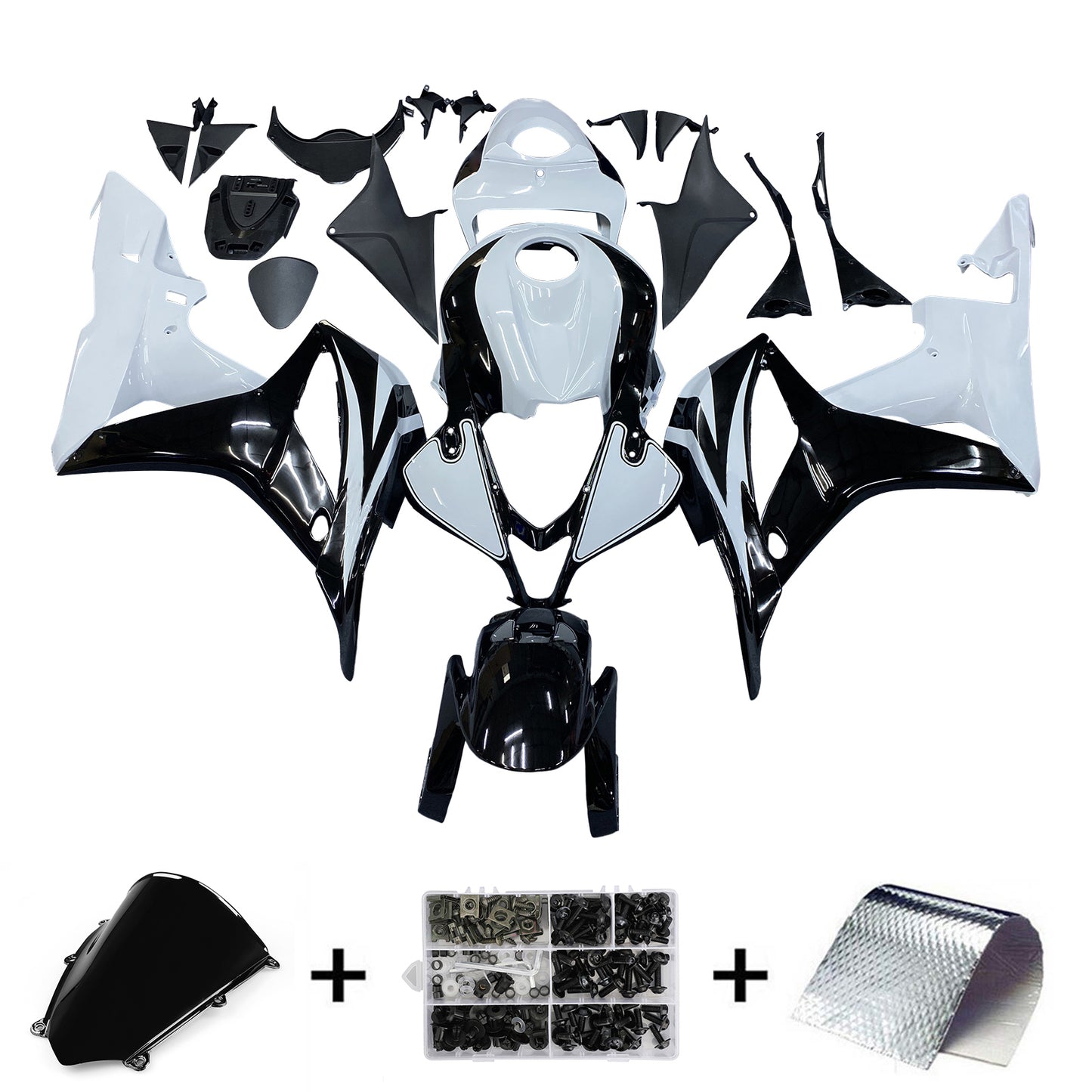Carene 2007-2008 Honda CBR 600 RR Nero & Bianco CBR Generico