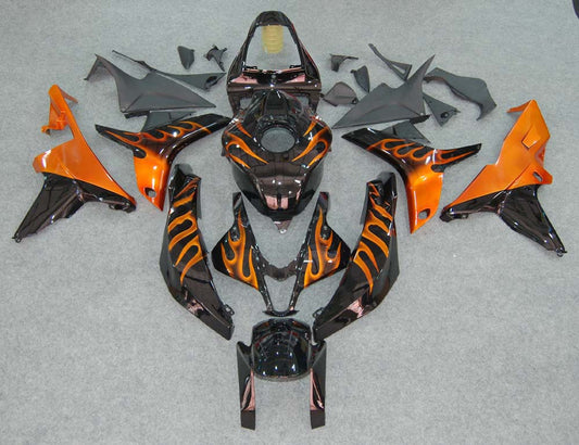 Carene 2007-2008 Honda CBR 600 RR Black & Orange Flame Generico