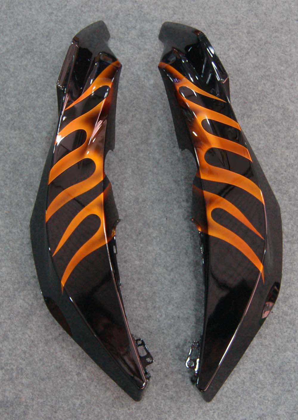 Carene 2007-2008 Honda CBR 600 RR Black & Orange Flame Racing Generico