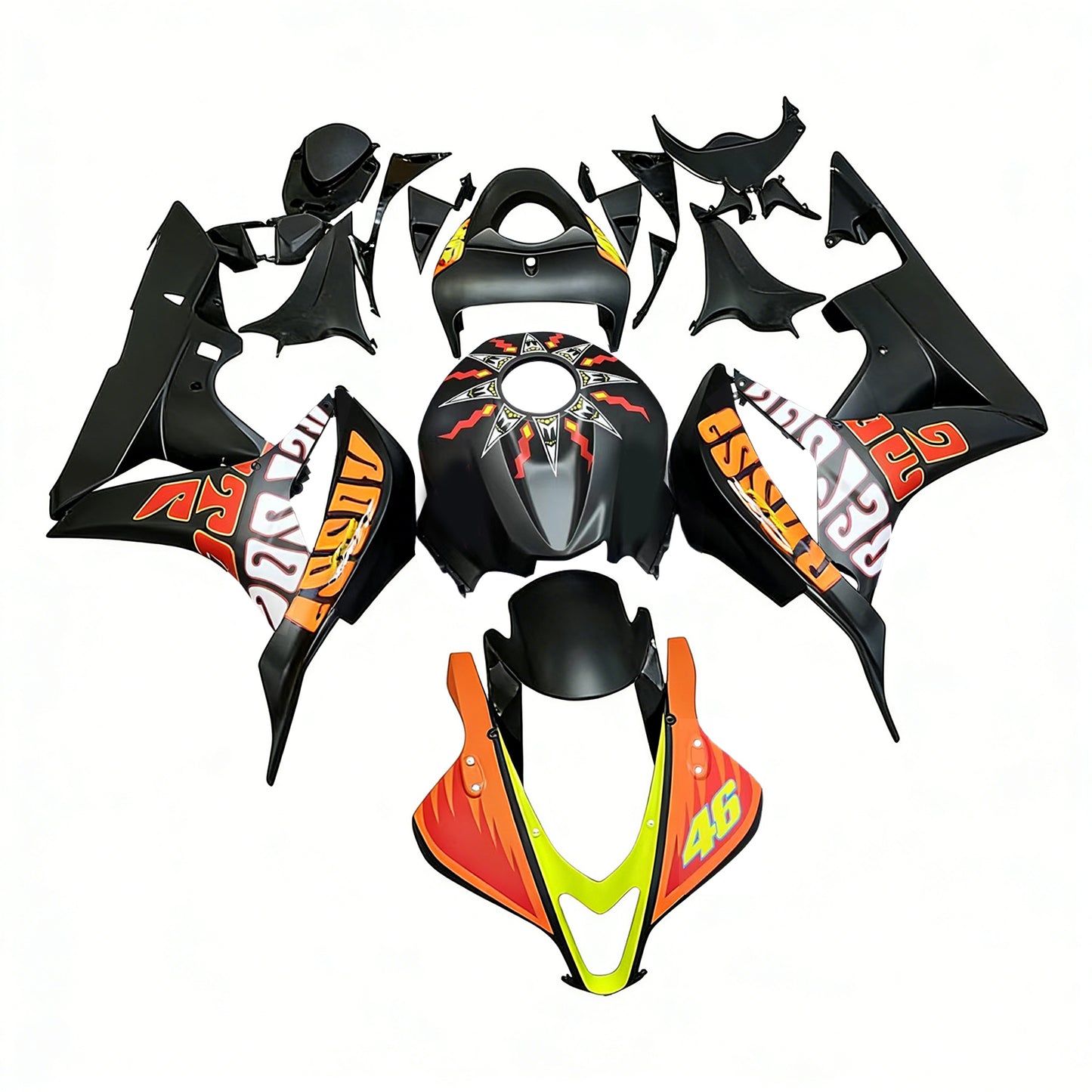 Carene 2007-2008 Honda CBR 600 RR Nero Valentino Rossi Racing Generico