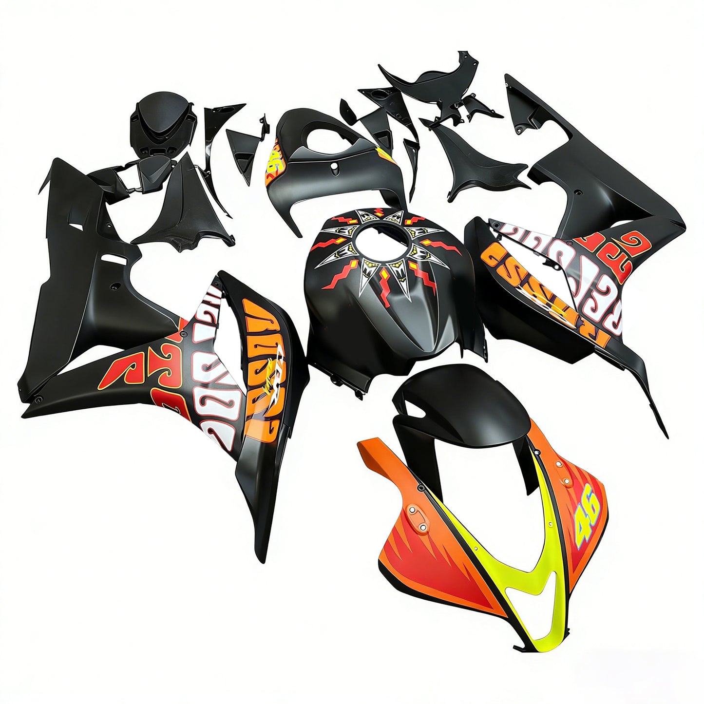 Carene 2007-2008 Honda CBR 600 RR Nero Valentino Rossi Racing Generico